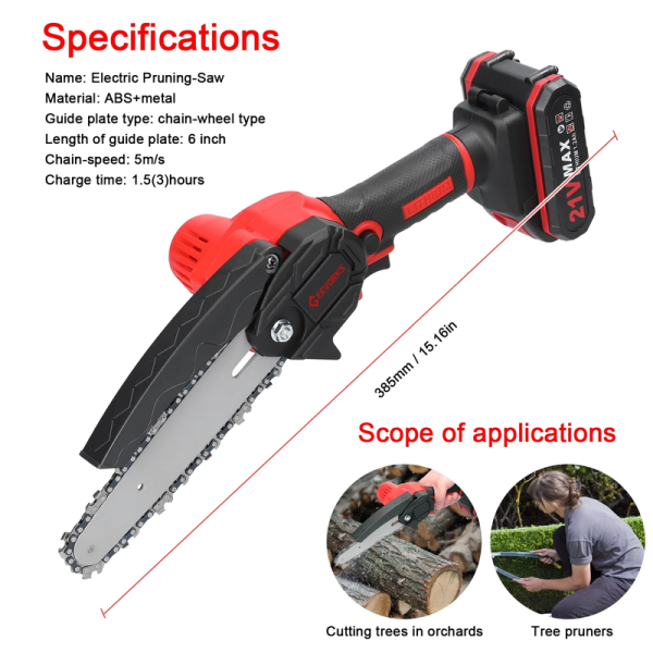 Portable 6  Mini Chainsaw with 21V Battery for Tree Trimming Branches Cheap - Image 5
