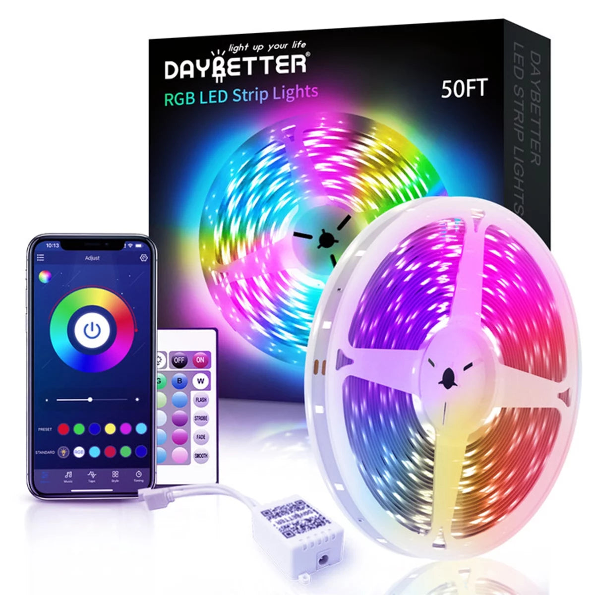 LED Strip Lights, Music Sync 5050 RGB Color Changing with Phone Bluetooth Remote(App+Remote +Mic) Online Hot Sale